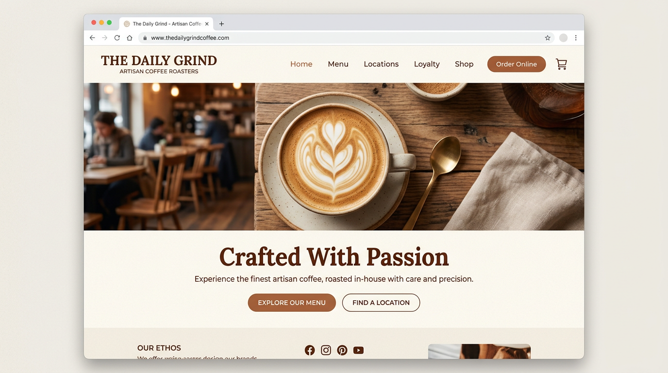 Coffee shop website